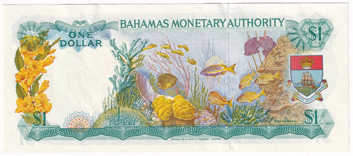 Bahamas 1968 1 Dollar Note, Pick #27a, AU-UNC
