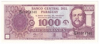 Paraguay 2002 1,000 Guaranies Note, Pick #221, UNC