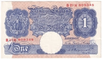 Great Britain 1940 1 Pound Note, BE87j, VF-EF