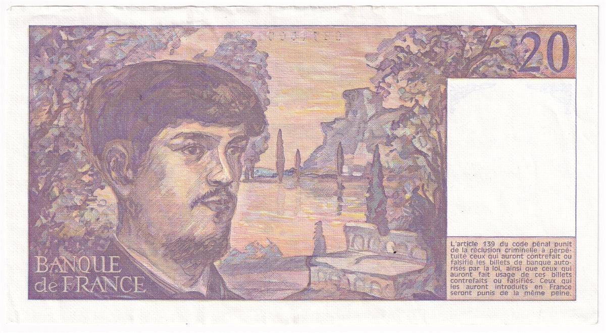 France 1985 20 Francs Note, Pick #151a, AU