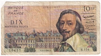 France 1961 10 Nouveaux Francs Note, Pick #142a, Circ.