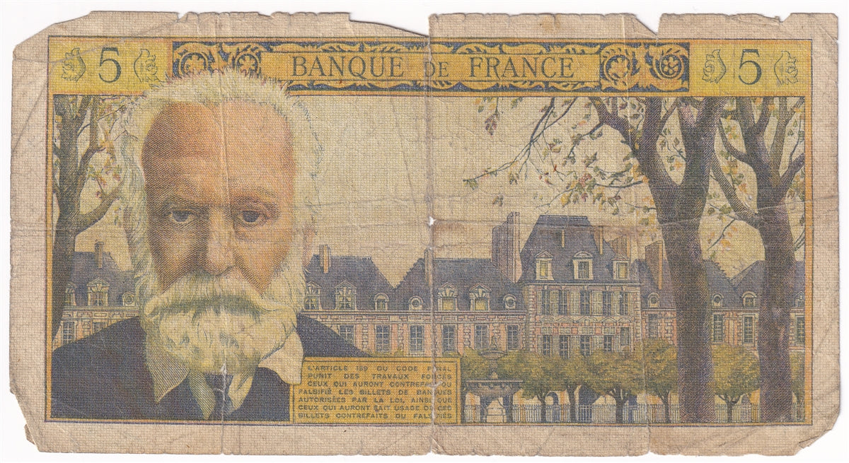 France 1965 5 Nouveaux Franc Note, Pick #141a, Circ.