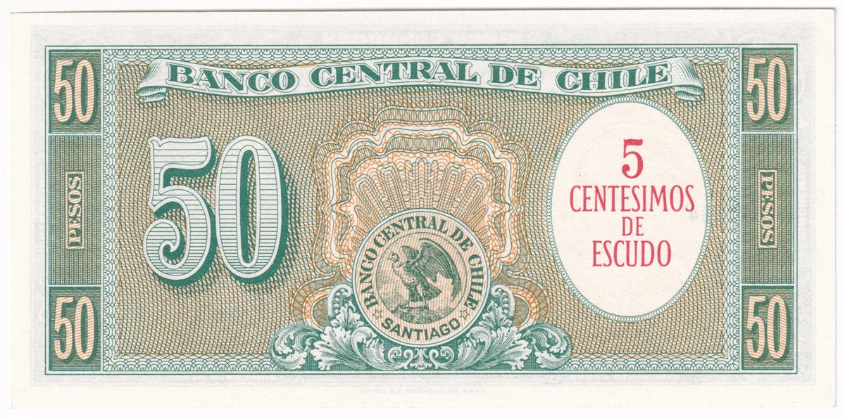 Chile Note 1960-61 5 Centesimos, UNC