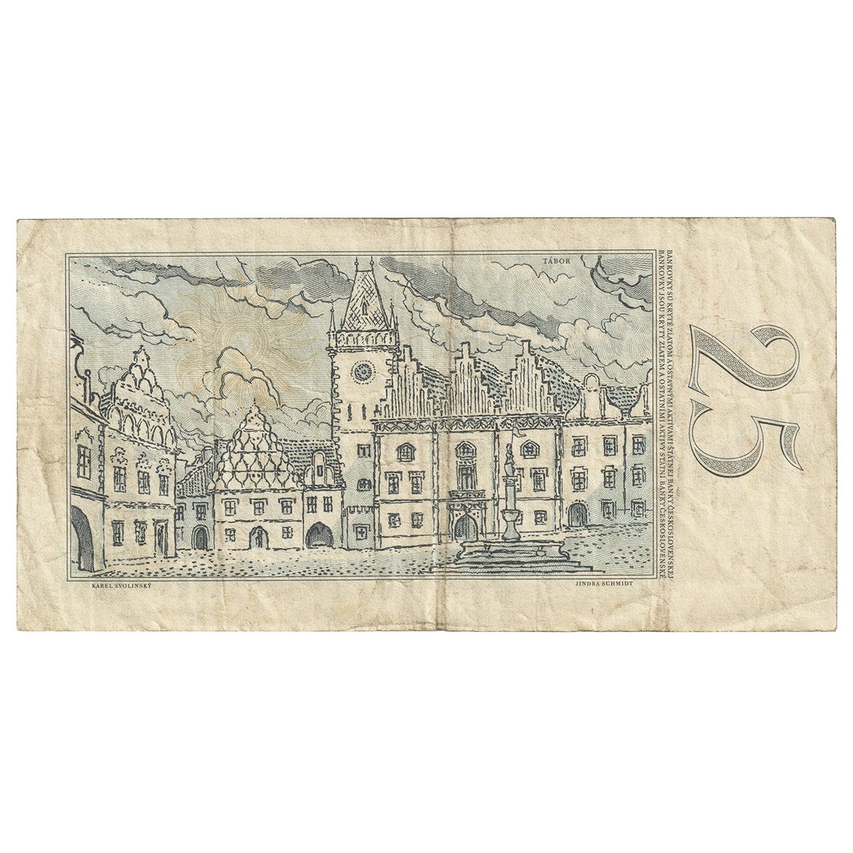 Czechosloakia 1961 25 Korun Note, Pick #89a, VF