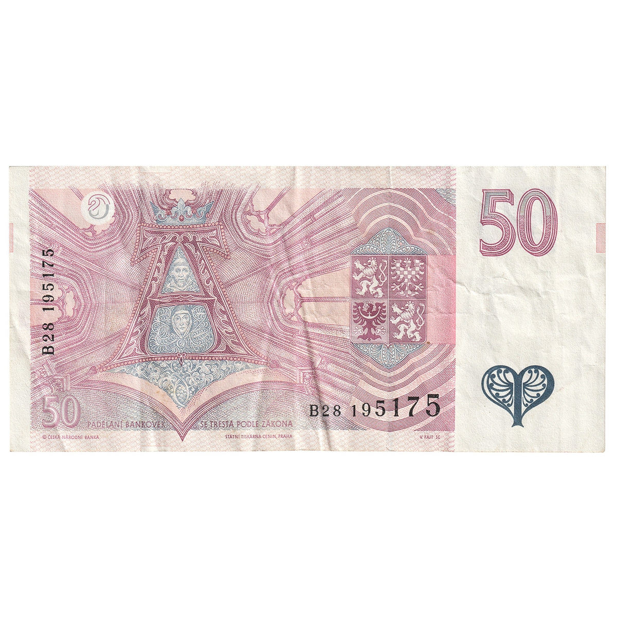 Czech Republic 1994 50 Korun Note, Pick #11, VF