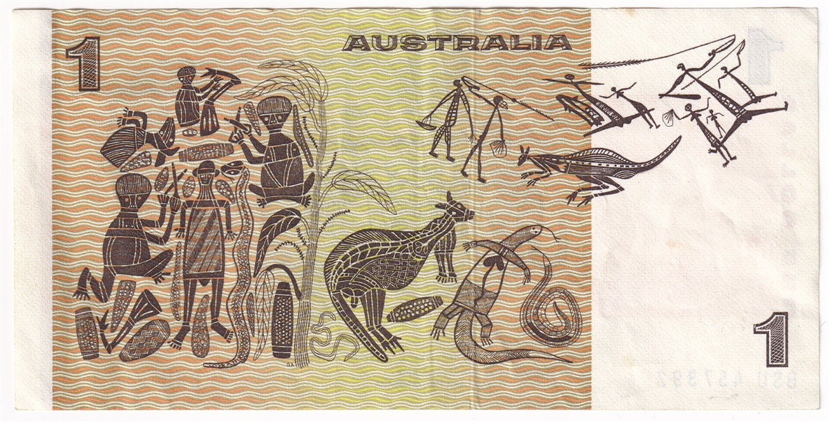 Australia 1974 1 Dollar Note, Pick #42a, EF-AU