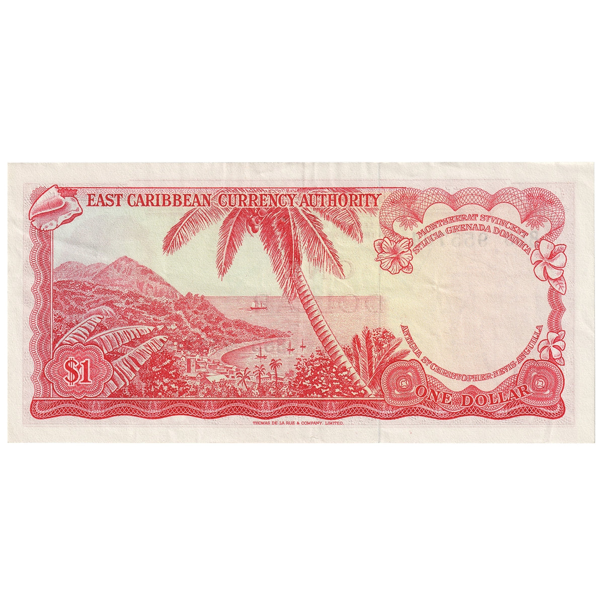 East Caribbean States 1965 1 Dollar Note, Pick #13d, Signature 10, EF
