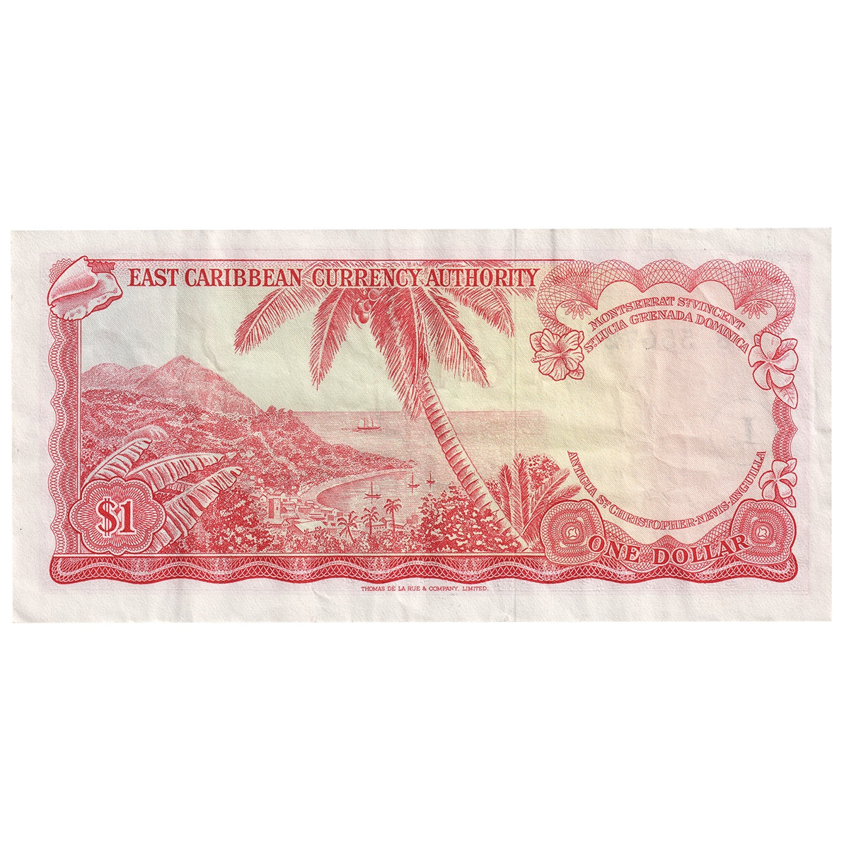 East Caribbean States 1965 1 Dollar Note, Pick #13f, Signature 10, EF