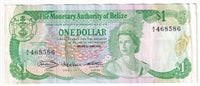 Belize 1980 1 Dollar Note, Pick #38a, VF-EF