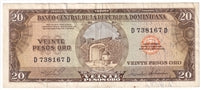 Dominican Republic 1964-74 20 Pesos Note, Pick #102a Oro, VF