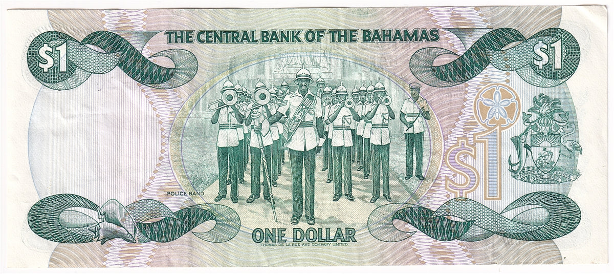 Bahamas 1984 (L.1974) 1 Dollar Note, Pick #43b Smith, EF