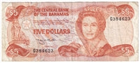 Bahamas 1984 5 Dollar Note, Pick #45b Smith, VF