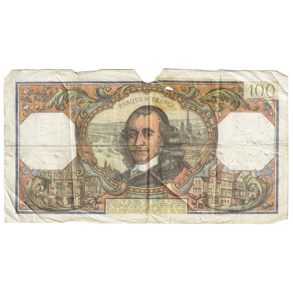 France 1972 100 Franc Note, Pick #149d, Circ