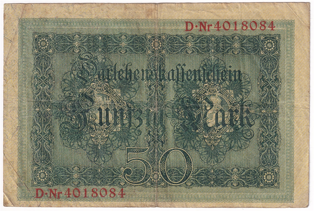 Germany 1914 50 Mark Note, Pick #49b F