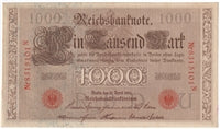 Germany 1910 1,000 Mark Note, Pick #44b, AU