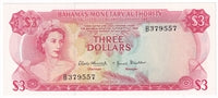 Bahamas 1968 3 Dollar Note, Pick #28a, UNC