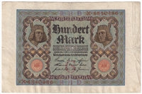 Germany 1920 100 Mark Note, Pick #69a F
