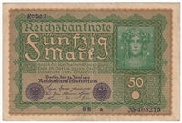 Germany 1919 50 Mark Note, Pick #66, EF