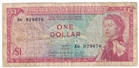 East Caribbean States 1965 1 Dollar Note, Pick #13a, Signature 1, F