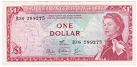 East Caribbean States 1965 1 Dollar Note, Pick #13d, Signature 6, EF