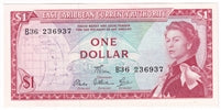 East Caribbean States 1965 1 Dollar Note, Pick #13d, Signature 6, UNC