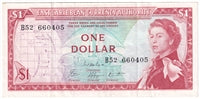 East Caribbean States 1965 1 Dollar Note, Pick #13e, Signature 8, VF-EF