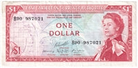 East Caribbean States 1965 1 Dollar Note, Pick #13g, Signature 10, VF