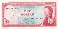 East Caribbean States 1965 1 Dollar Note, Pick #13g, Signature 10, VF-EF