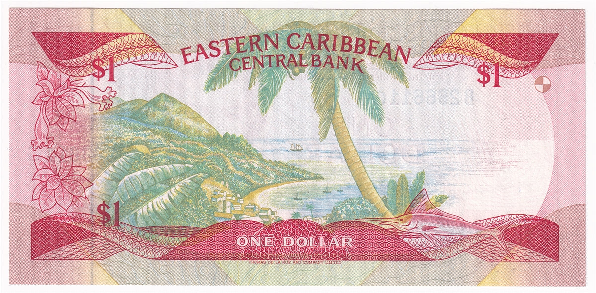East Caribbean States 1985-88 1 Dollar Note, Pick #17g, UNC