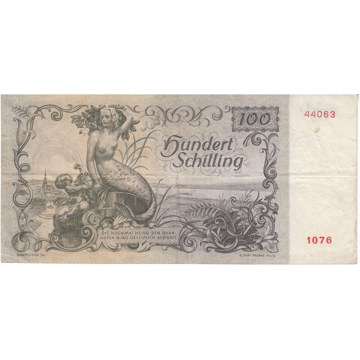 Austria 1949 100 Schilling, Pick #132, VF