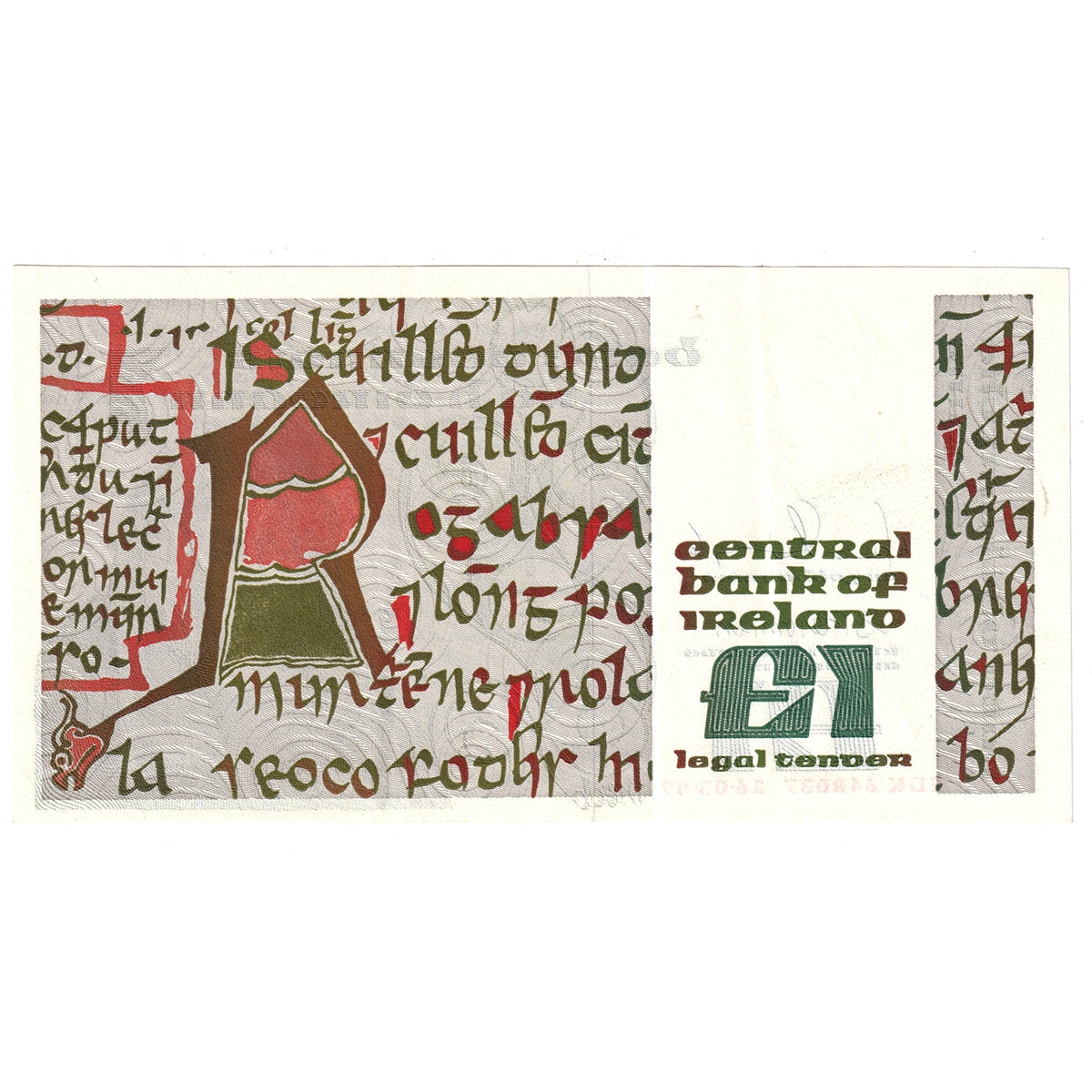 Ireland 1988-89 1 Pound Note, E139, AU