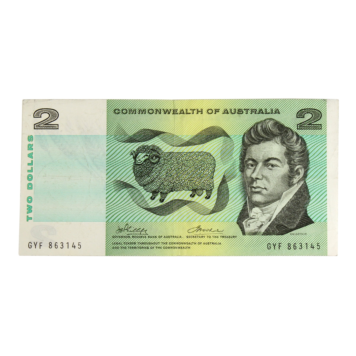 Australia 1972 2 Dollar Note, Pick #38d, VF