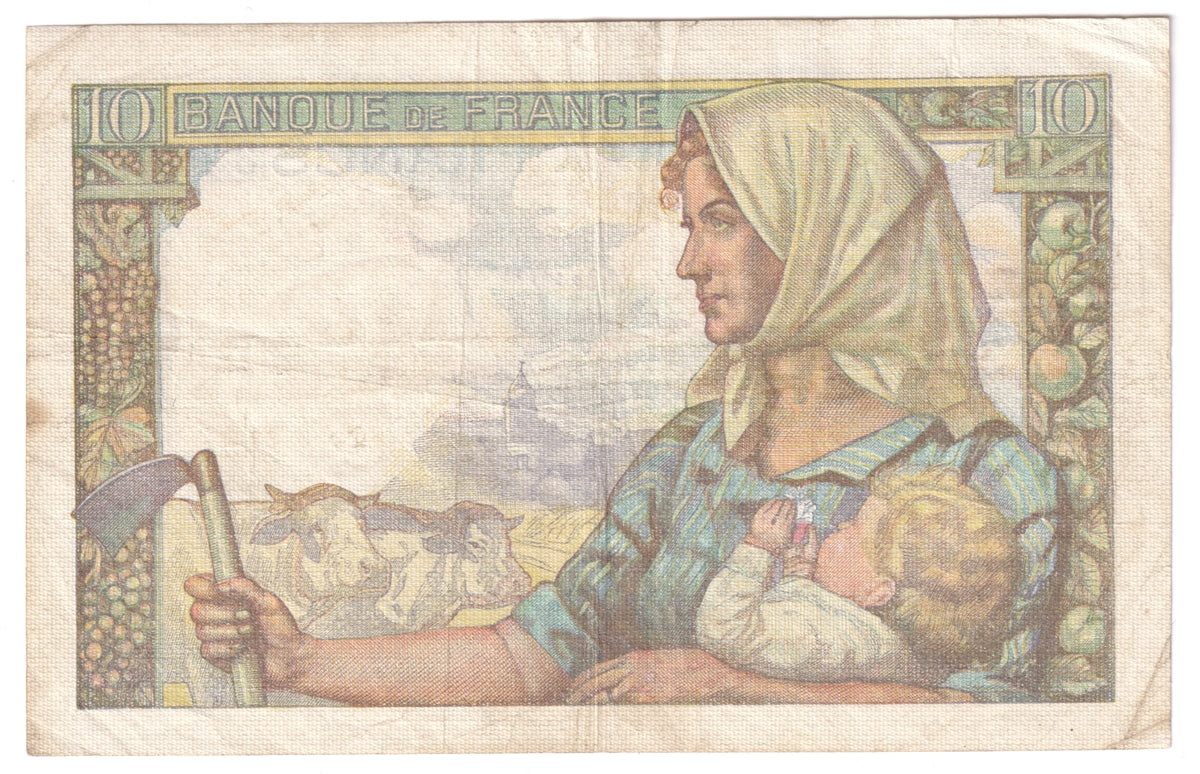 France Note 1942 10 Francs, VF