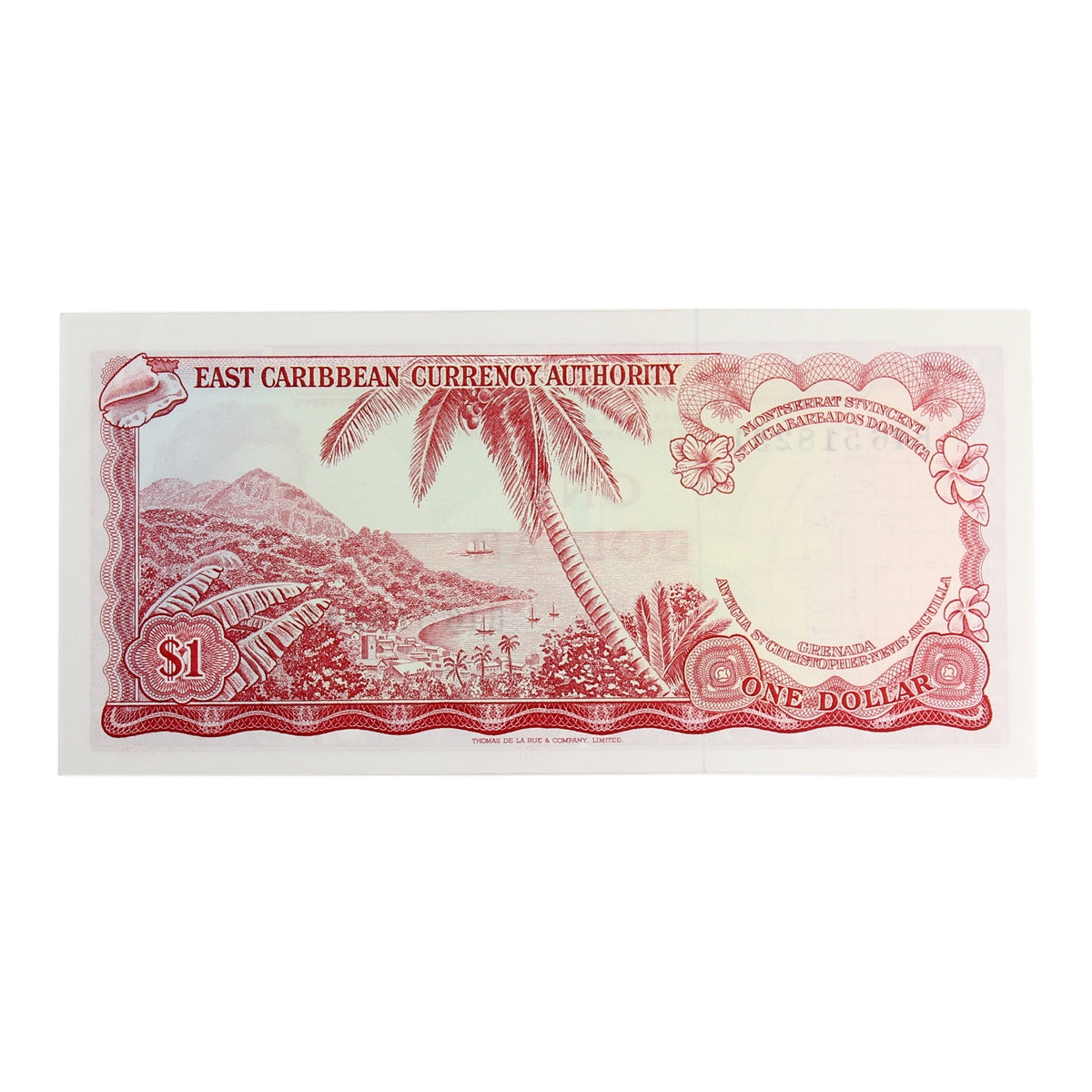 East Caribbean States 1965 1 Dollar Note, Pick #13d, Signature 7, AU-UNC