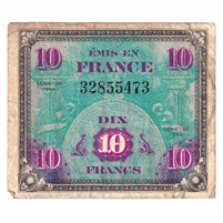 France 1944 10 Francs Note, Pick #116a, F-VF