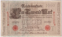 Germany 1910 1,000 Mark Note, Pick #44b, VF