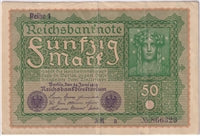 Germany 1919 50 Mark Note, Pick #66, VF-EF