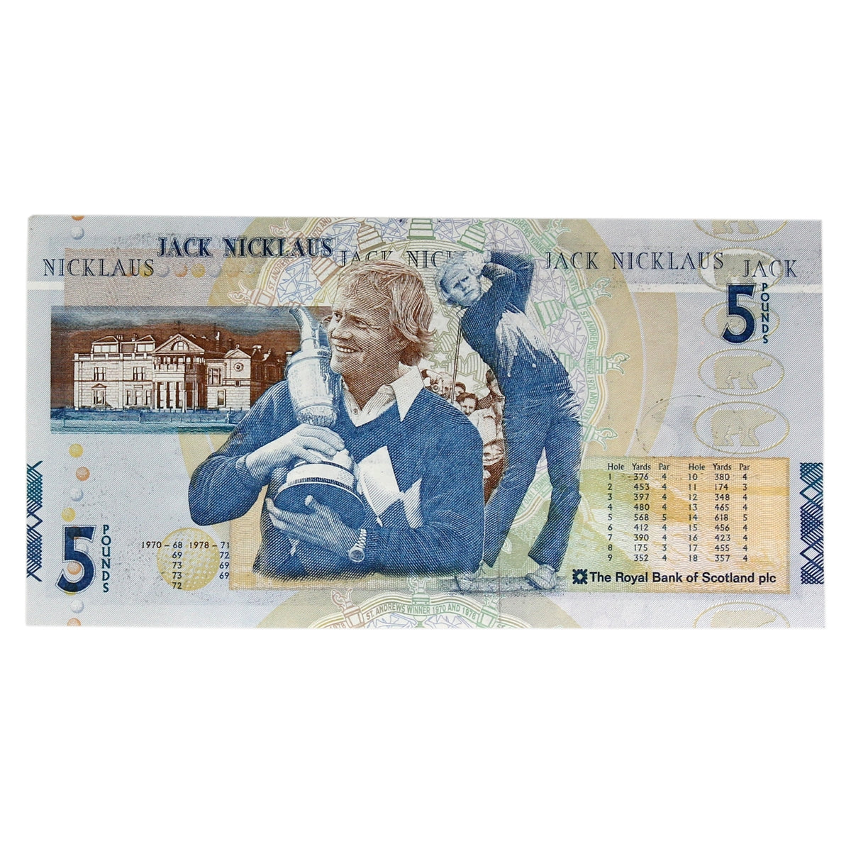 Scotland 2005 5 Pound Note, SC847, Jack Nicklaus, EF-AU