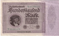 Germany 1923 100,000 Mark Note, Pick #83a, EF-AU
