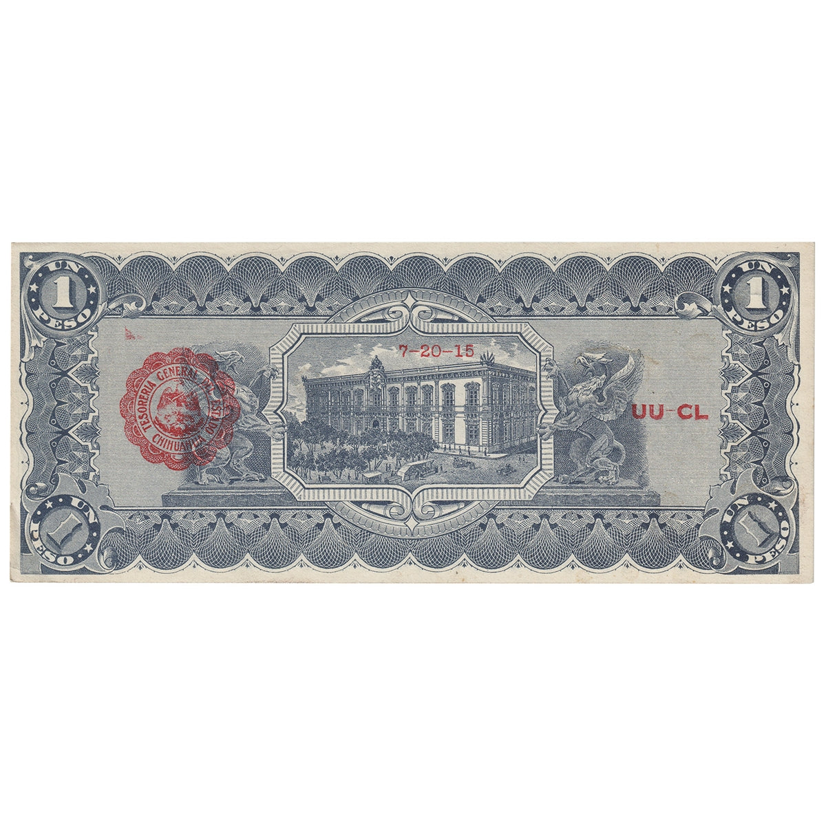 Mexico - Revolutionary 1915 1 Peso Note, Pick #S530e, AU