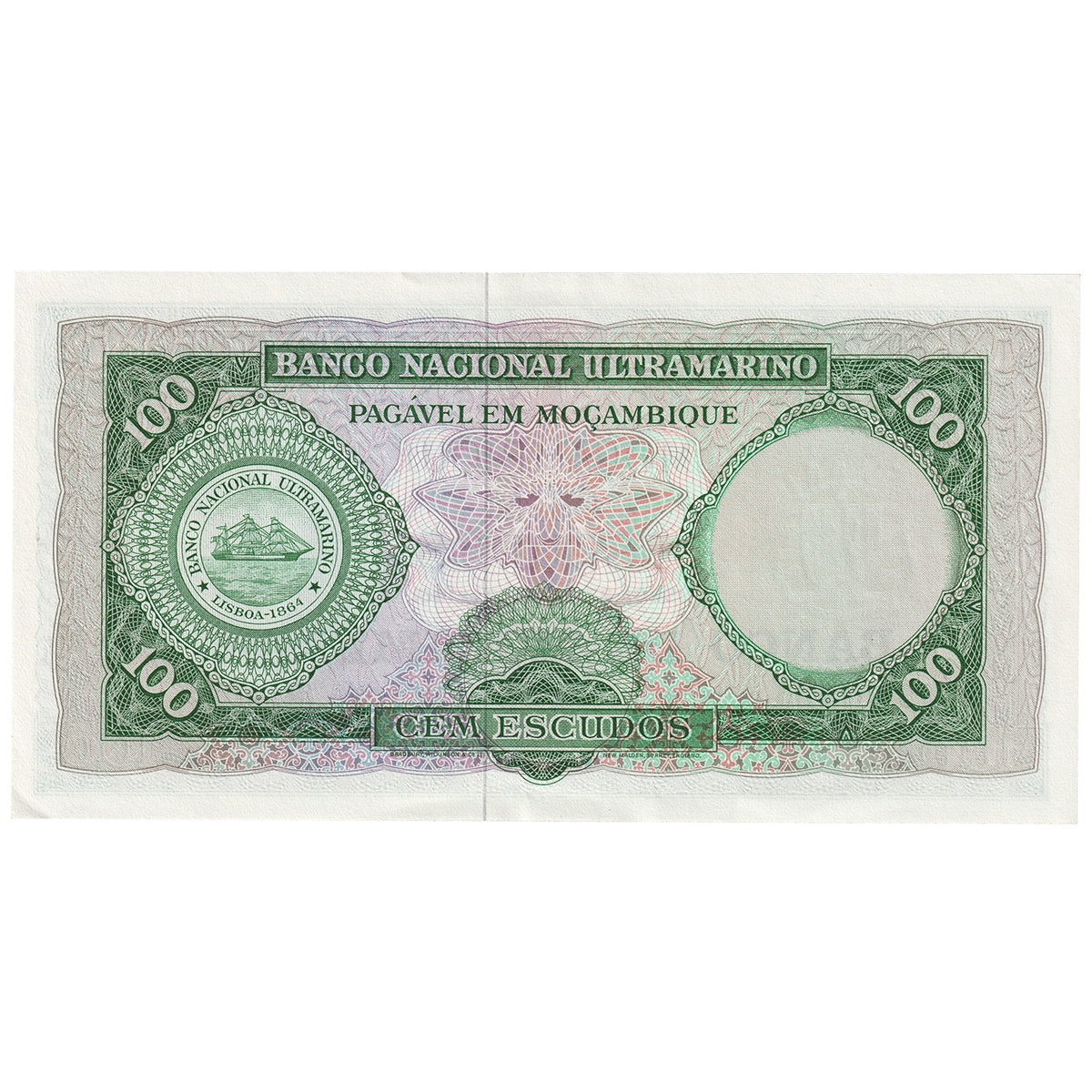 Mozambique 1961 100 Escudos Note, Pick #109a, AU