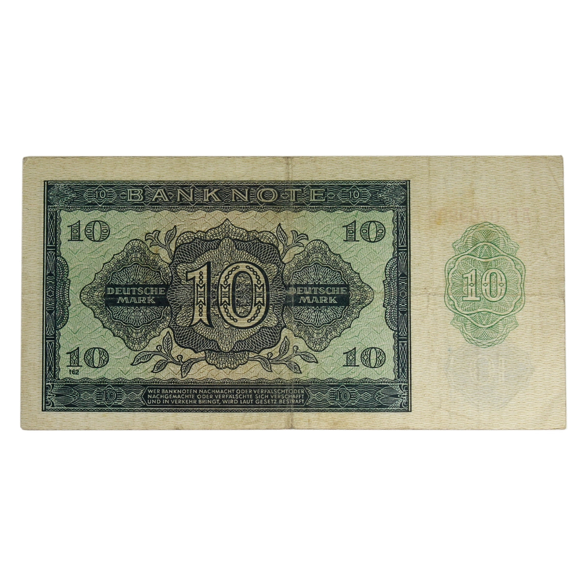 Germany 1948 10 Deutsche Mark Note, Pick #12b, F-VF