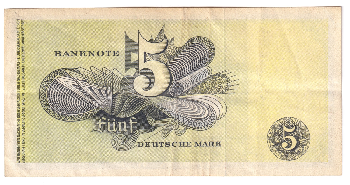 Germany 1948 5 Deutsche Mark Note, Pick #13e, VF