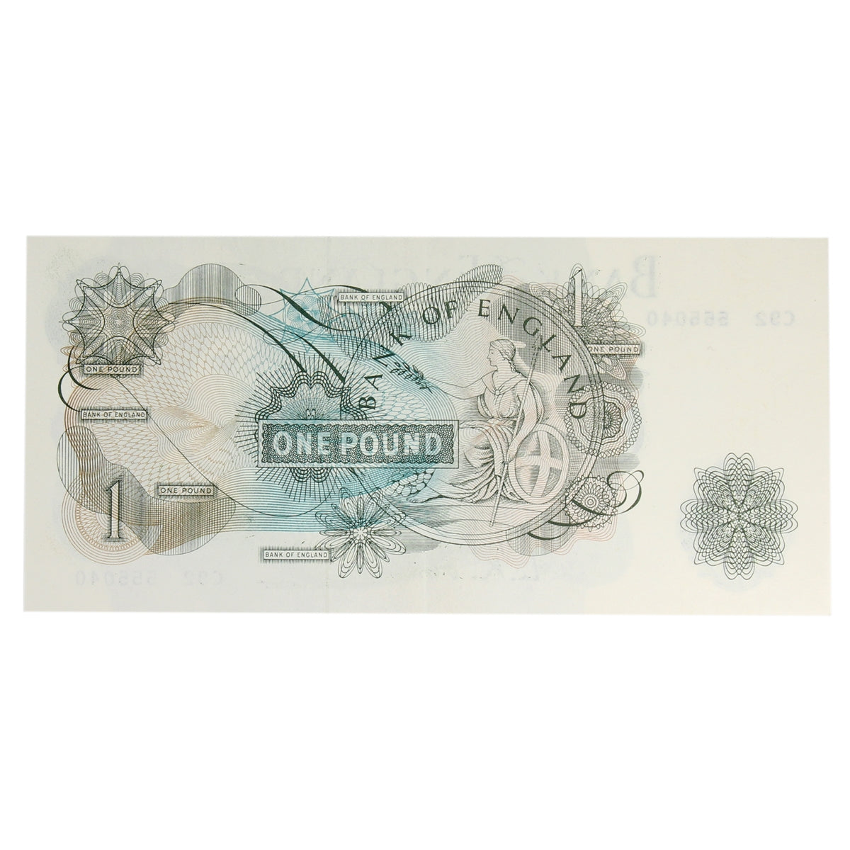 Great Britain 1960 1 Pound Note, BE59c, EF-AU