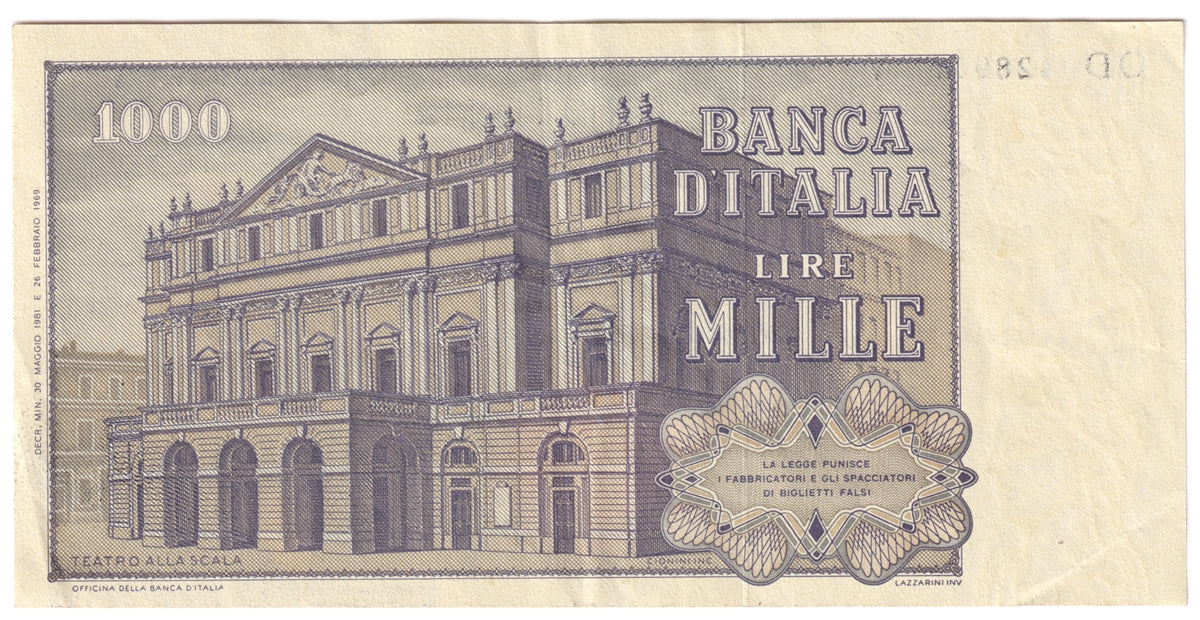 Italy Note 1981 1000 Lire, EF
