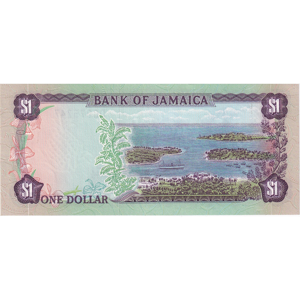 Jamaica Note 1976 1 Dollar, Sign 4, UNC