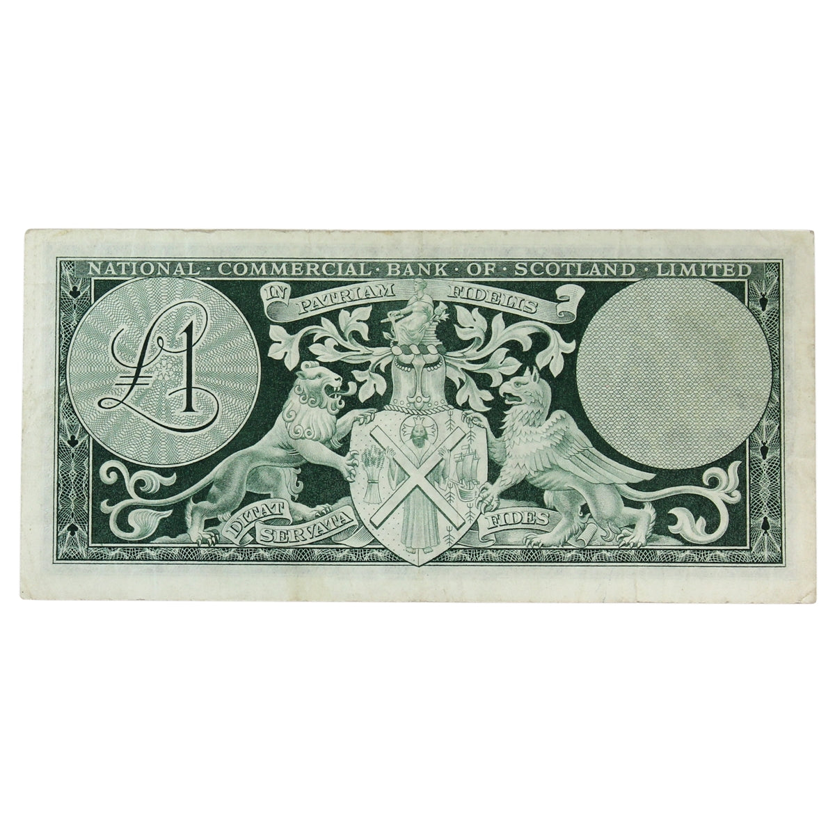 Scotland 1966 National Commercial Bank of Scotland 1 Pound Note, SC602a, VF