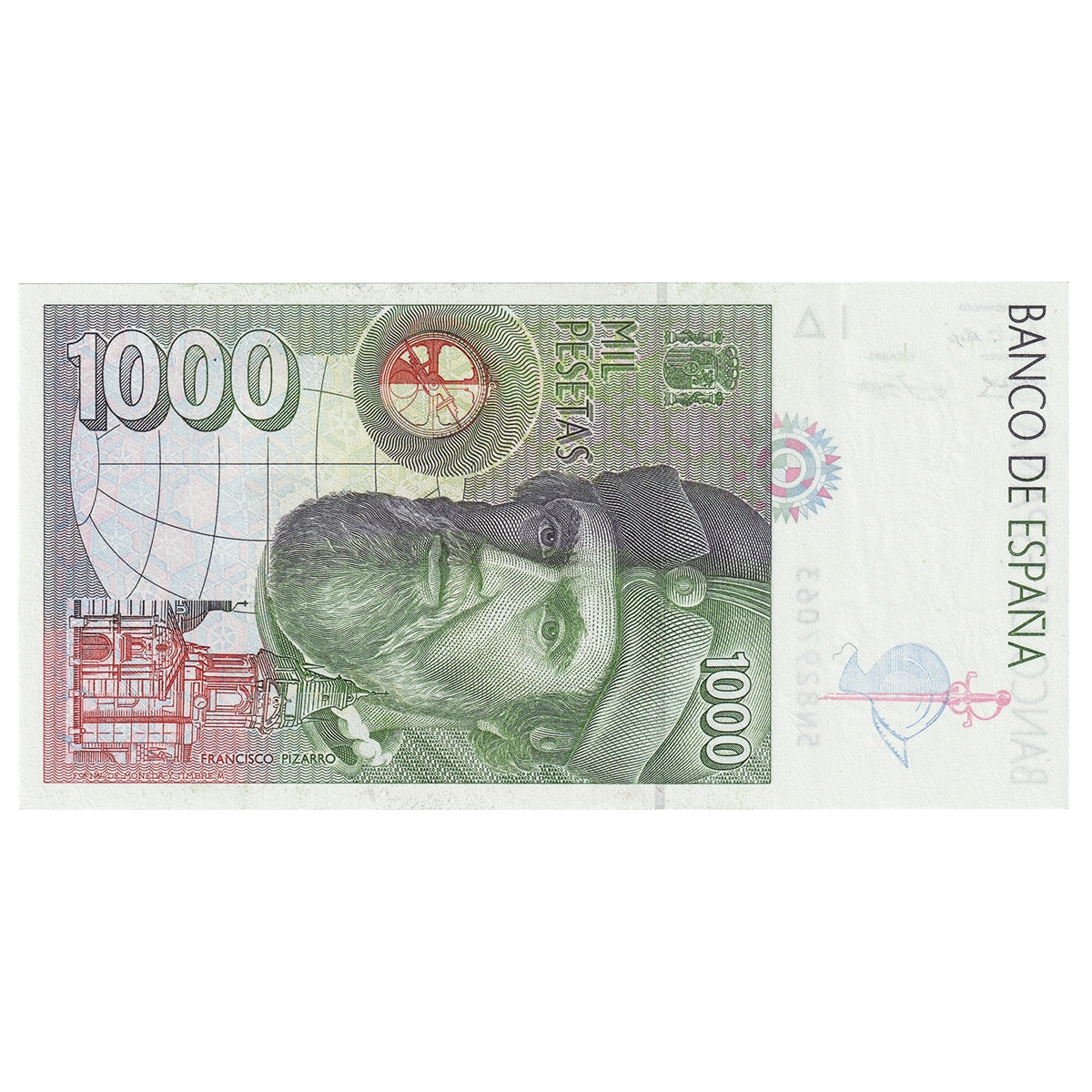 Spain 1993 1000 Pesetas Note, Pick #163, UNC