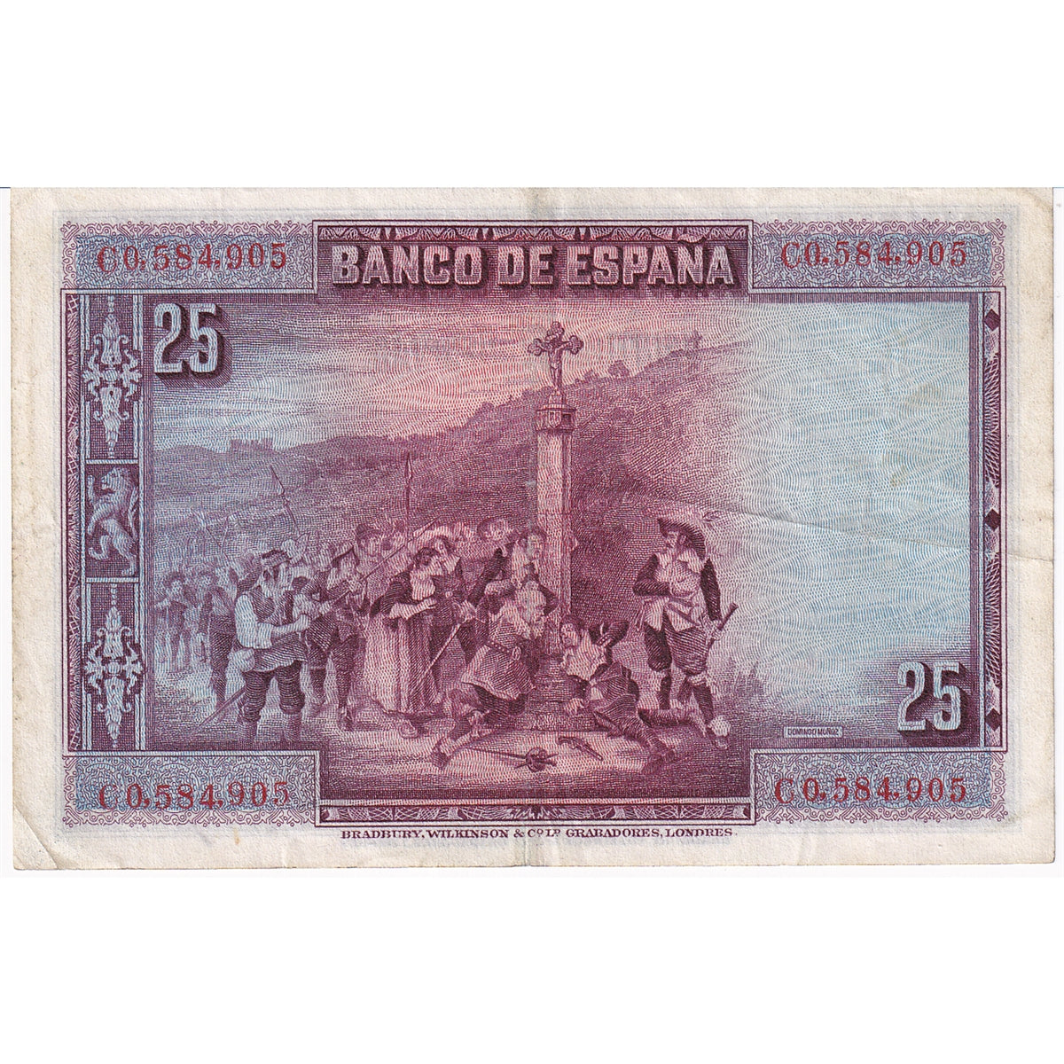 Spain Note 1928 25 Pesetas, EF