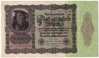 Germany 1922 50,000 Mark Note, Pick #80, EF